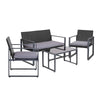 Gardeon 4PC Outdoor Furniture Patio Table Chair Black Deals499