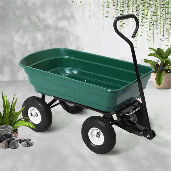 Gardeon 75L Garden Dump Cart - Green Deals499