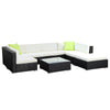 Gardeon 8PC Sofa Set with Storage Cover Outdoor Furniture Wicker Deals499