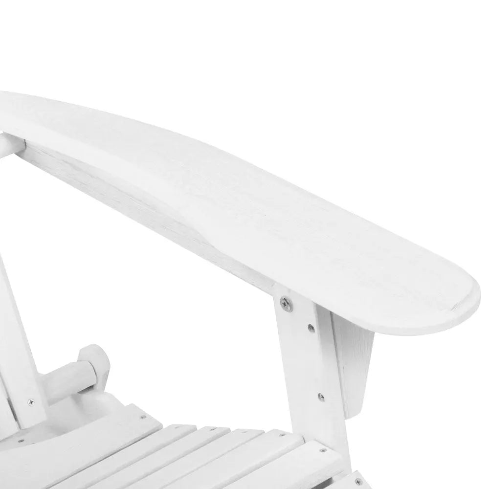 Gardeon Adirondack Beach Chair with Ottoman - White Deals499