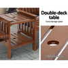Gardeon Garden Bench Chair Table Loveseat Wooden Outdoor Furniture Patio Park Brown Deals499