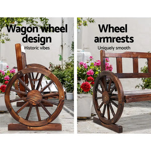 Gardeon Garden Bench Wooden Wagon Chair 3 Seat Outdoor Furniture Backyard Lounge Charcoal Deals499