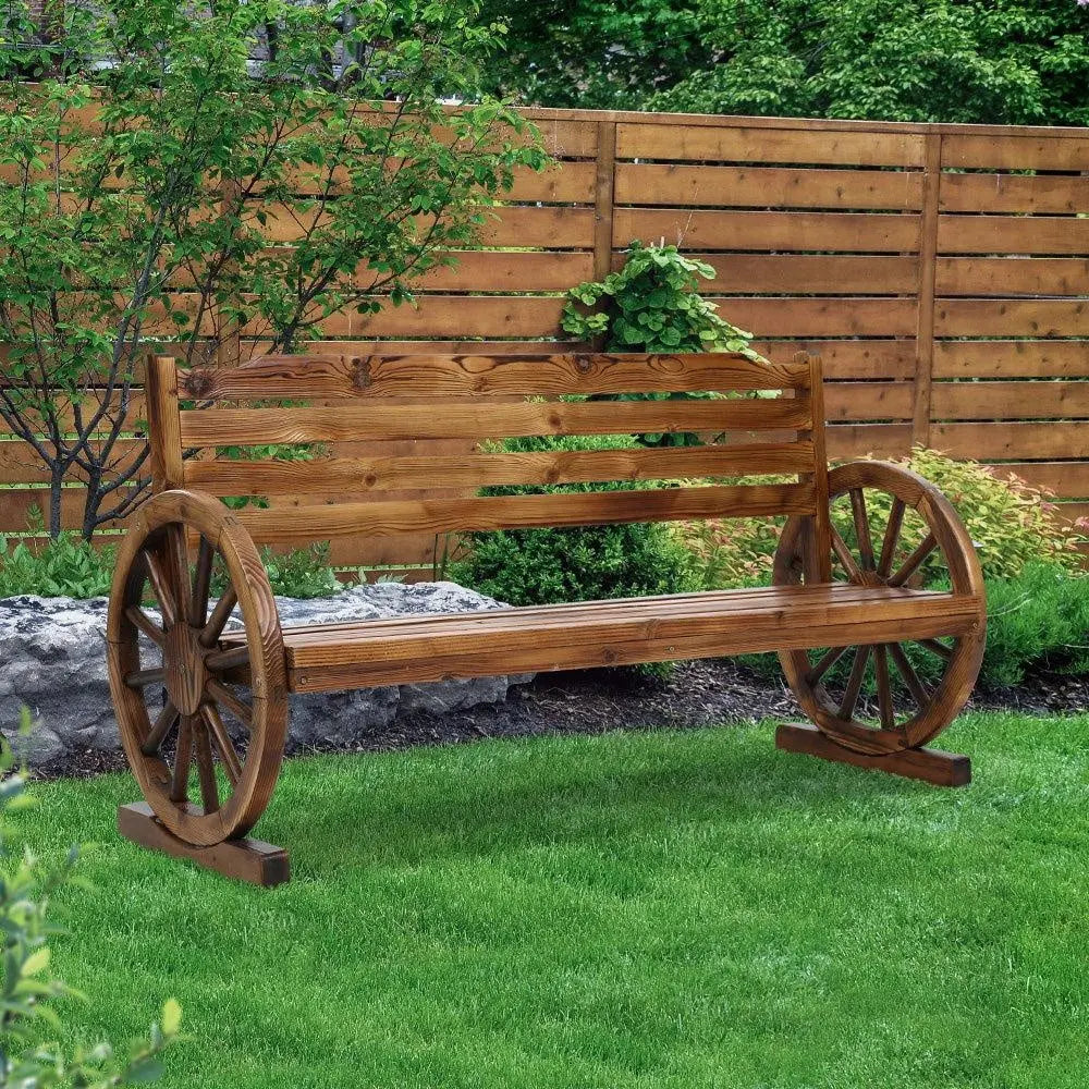 Gardeon Garden Bench Wooden Wagon Chair 3 Seat Outdoor Furniture Backyard Lounge Deals499
