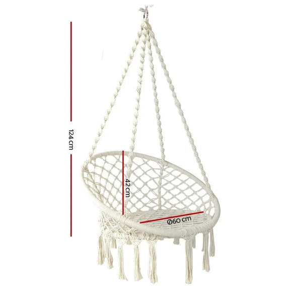 Gardeon Hammock Chair Swing Bed Relax Rope Portable Outdoor Hanging Indoor 124CM Deals499