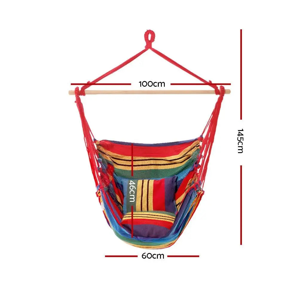 Gardeon Hammock Swing Chair with Cushion - Multi-colour Deals499