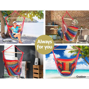 Gardeon Hammock Swing Chair with Cushion - Multi-colour Deals499