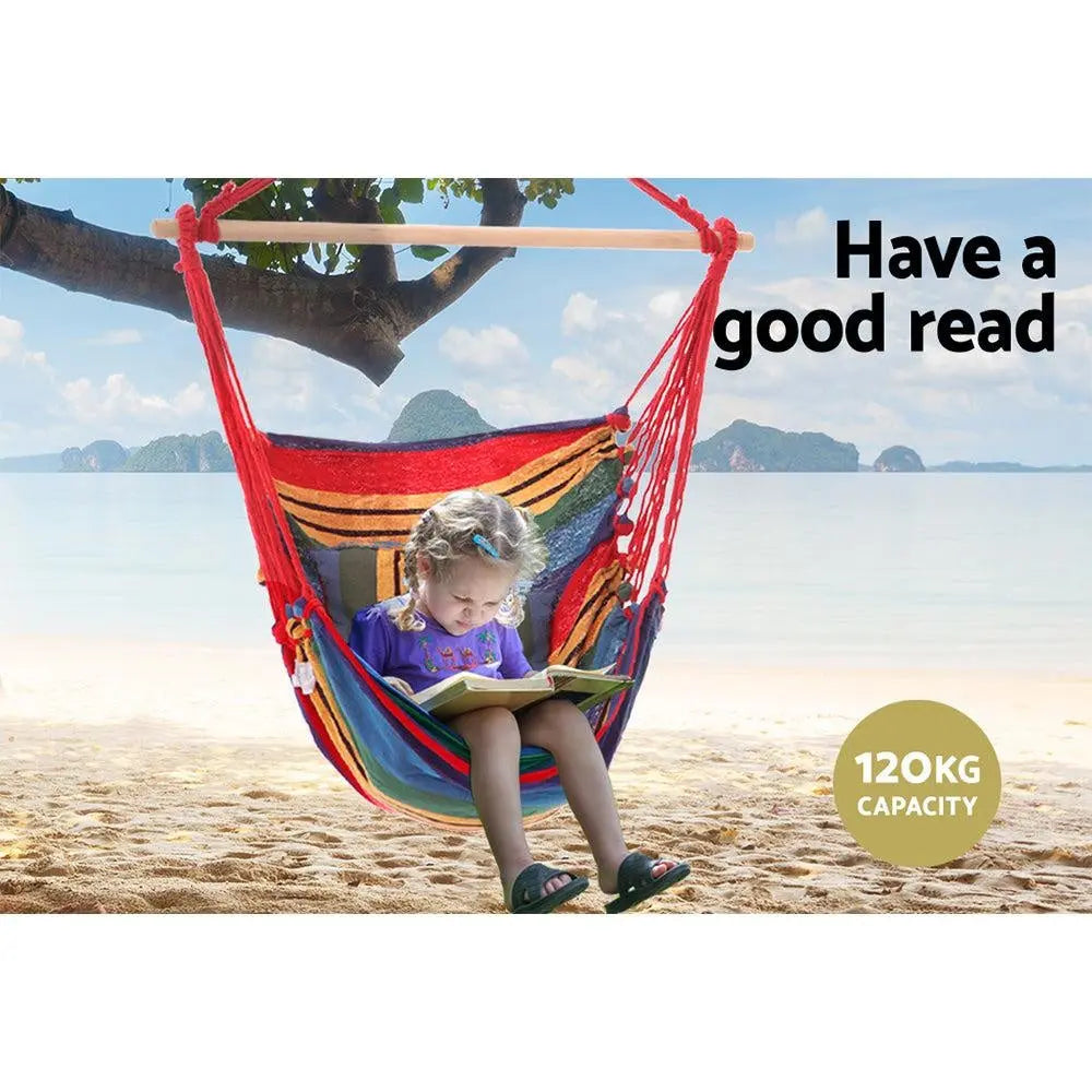 Gardeon Hammock Swing Chair with Cushion - Multi-colour Deals499