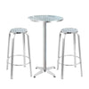Gardeon Outdoor Bistro Set Bar Table Stools Adjustable Aluminium Cafe 3PC Round Deals499