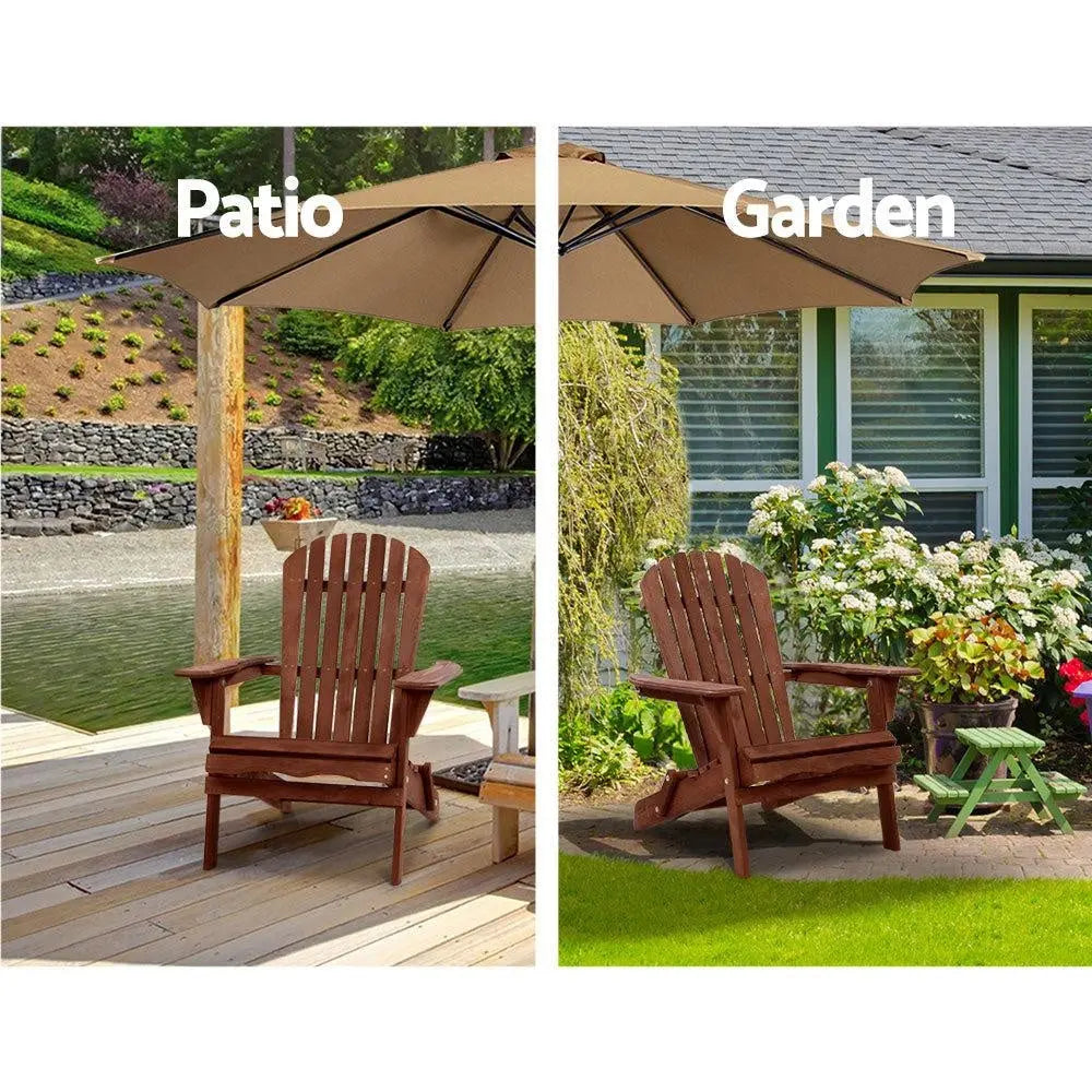 Gardeon Outdoor Furniture Beach Chair Wooden Adirondack Patio Lounge Garden Deals499