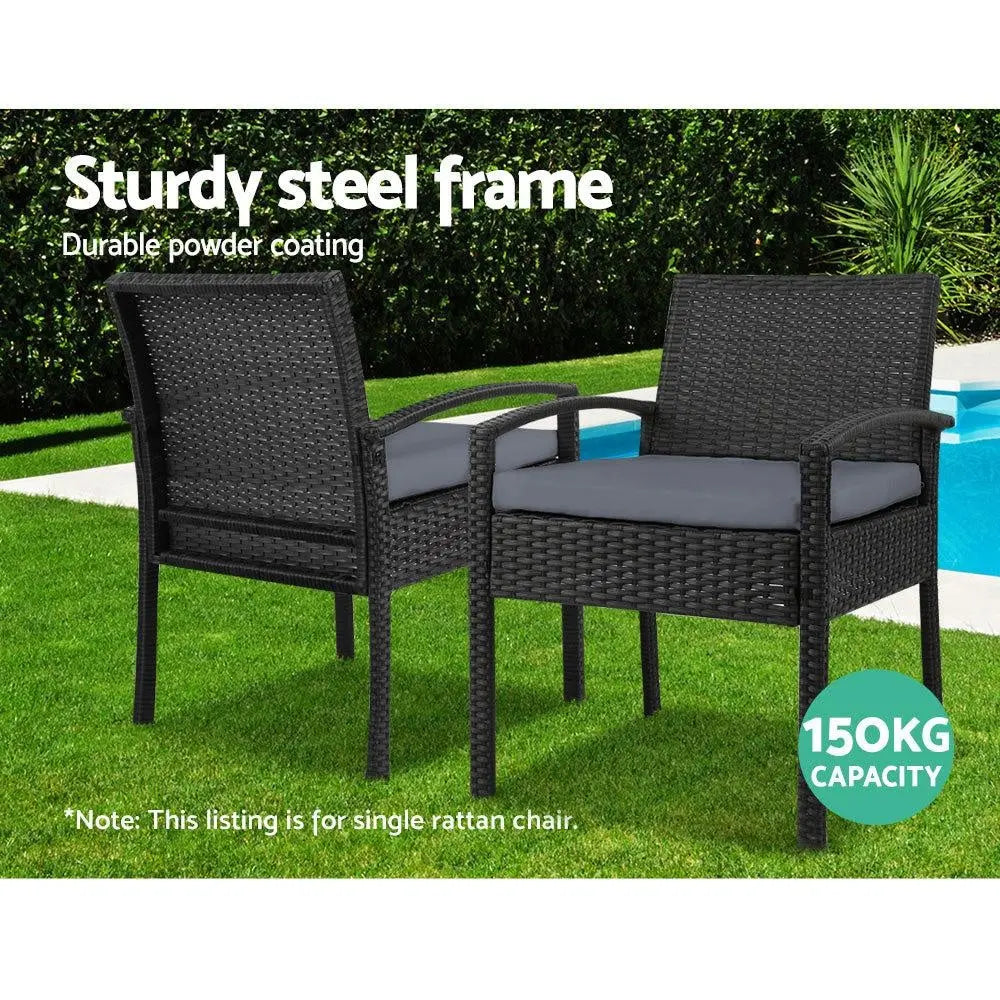 Gardeon Outdoor Furniture Bistro Wicker Chair Black Deals499