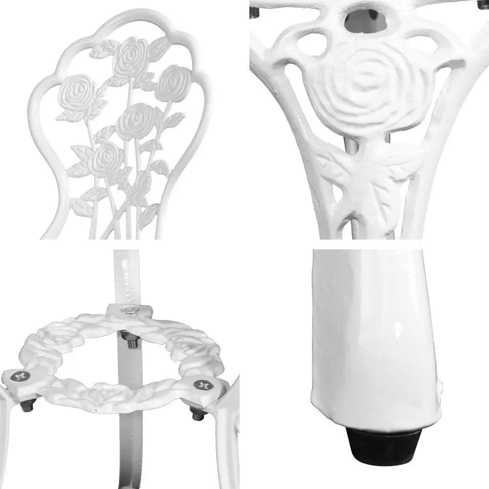 Gardeon Outdoor Furniture Chairs Table 3pc Aluminium Bistro White Deals499