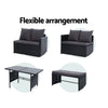 Gardeon Outdoor Furniture Dining Setting Sofa Set Lounge Wicker 8 Seater Black Deals499