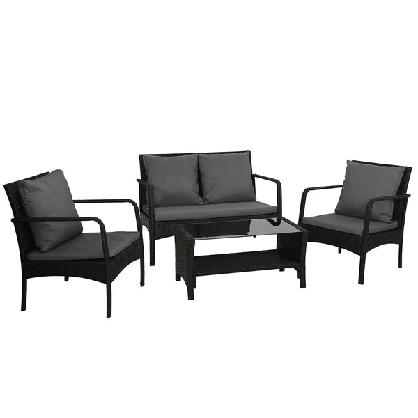 Gardeon Outdoor Furniture Lounge Table Chairs Garden Patio Wicker Sofa Set Deals499