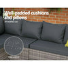 Gardeon Outdoor Furniture Patio Set Dining Sofa Table Chair Lounge Garden Wicker Grey Deals499