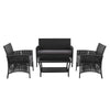 Gardeon Outdoor Furniture Set Wicker Cushion 4pc Black Deals499