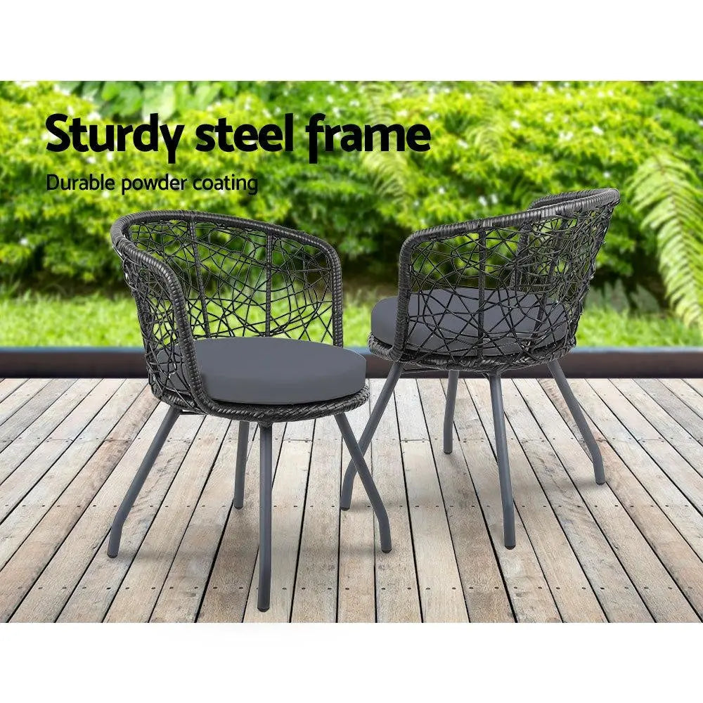 Gardeon Outdoor Patio Chair and Table - Black Deals499