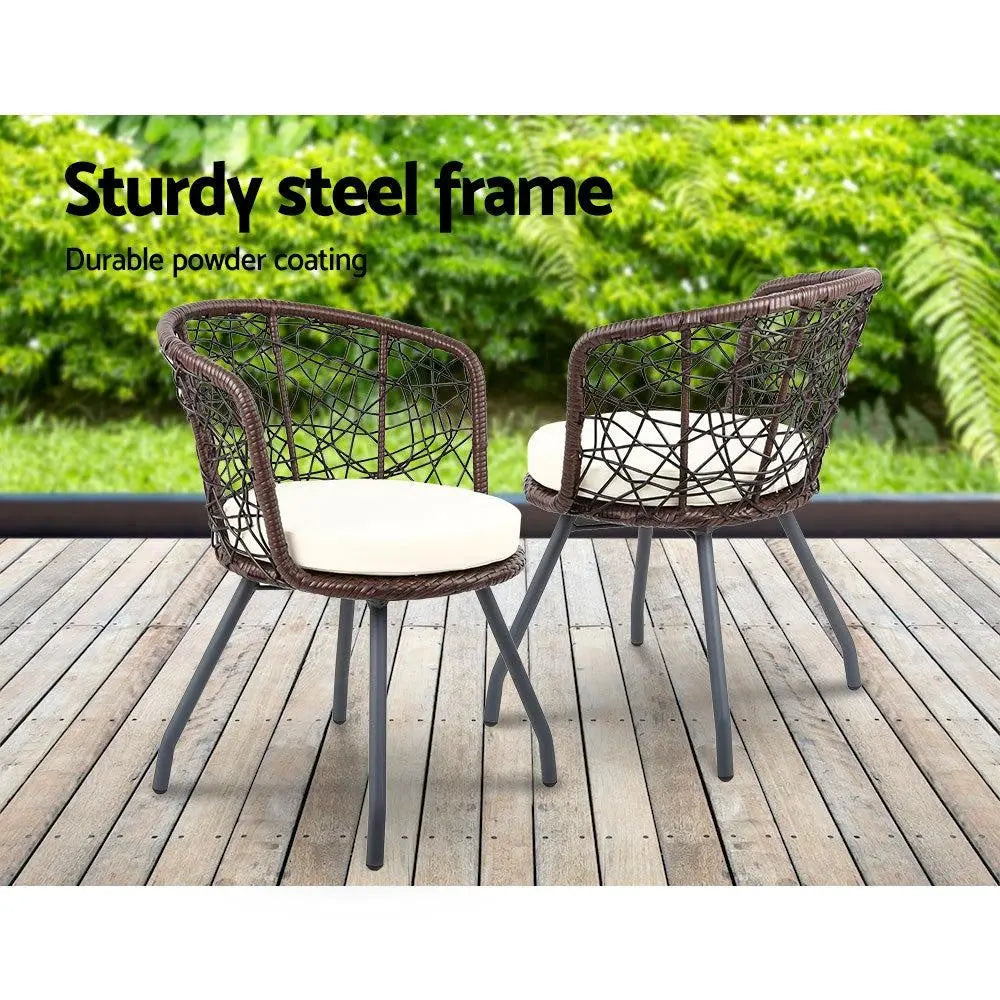 Gardeon Outdoor Patio Chair and Table - Brown Deals499