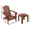 Gardeon Outdoor Sun Lounge Beach Chairs Table Setting Wooden Adirondack Patio Chair Brown Deals499