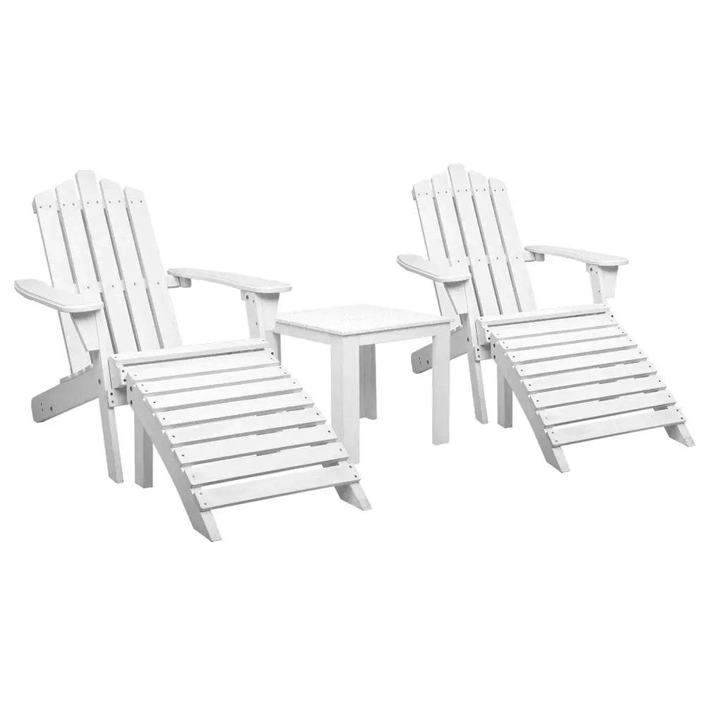 Gardeon Outdoor Sun Lounge Beach Chairs Table Setting Wooden Adirondack Patio Chair Deals499