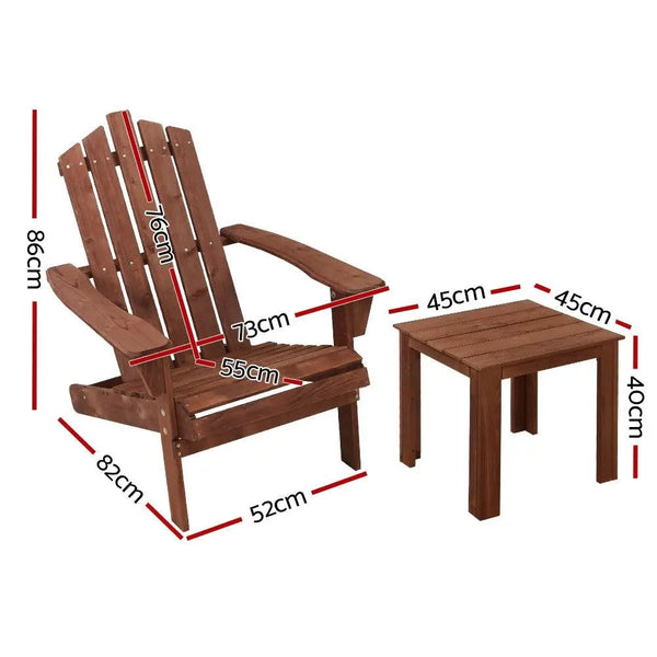 Gardeon Outdoor Sun Lounge Beach Chairs Table Setting Wooden Adirondack Patio Lounges Chair Deals499