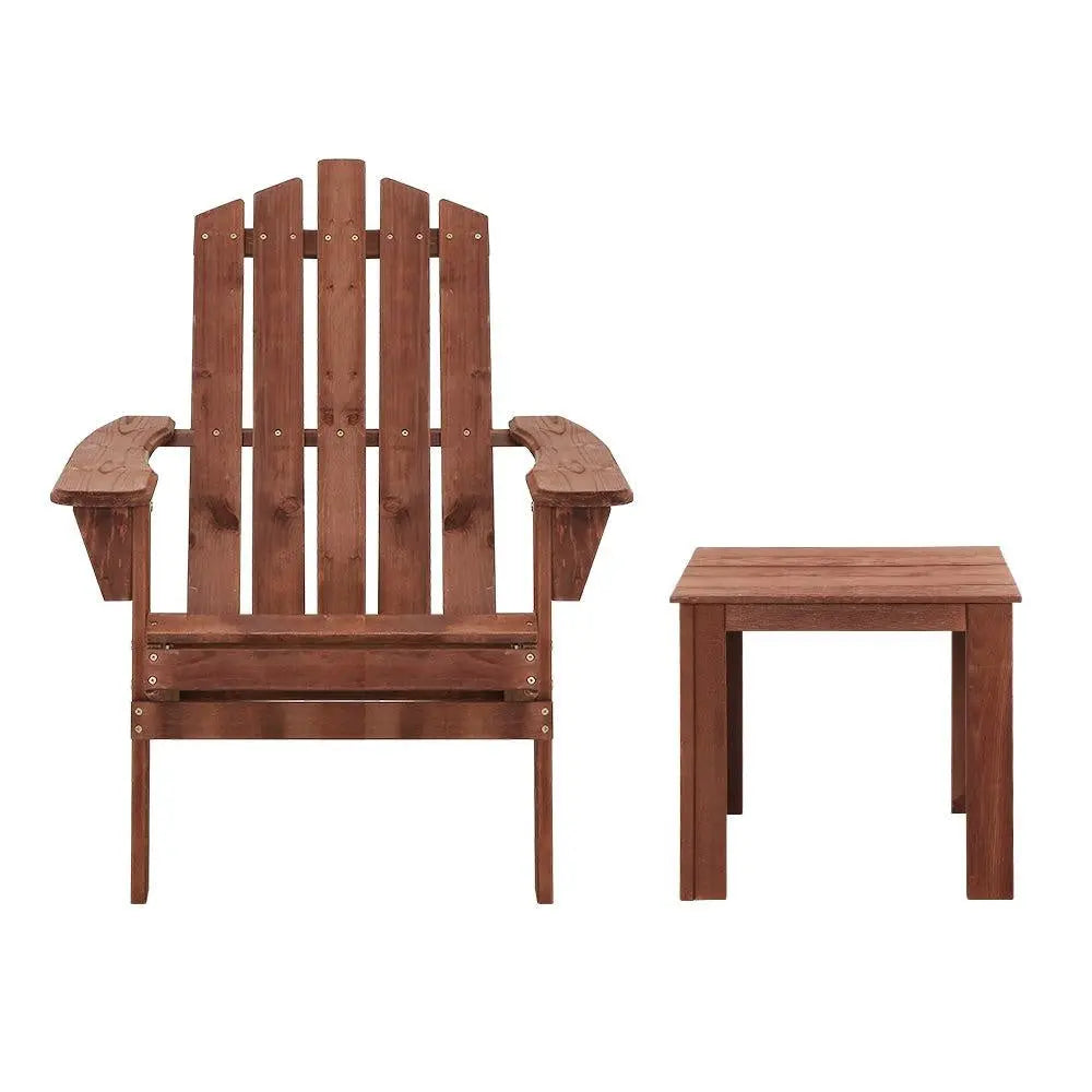 Gardeon Outdoor Sun Lounge Beach Chairs Table Setting Wooden Adirondack Patio Lounges Chair Deals499
