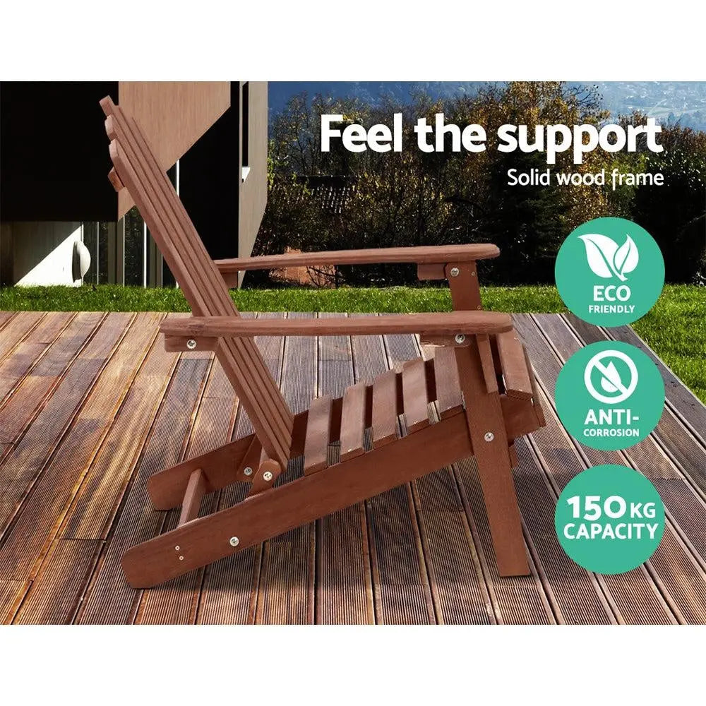 Gardeon Outdoor Sun Lounge Beach Chairs Table Setting Wooden Adirondack Patio Lounges Chair Deals499