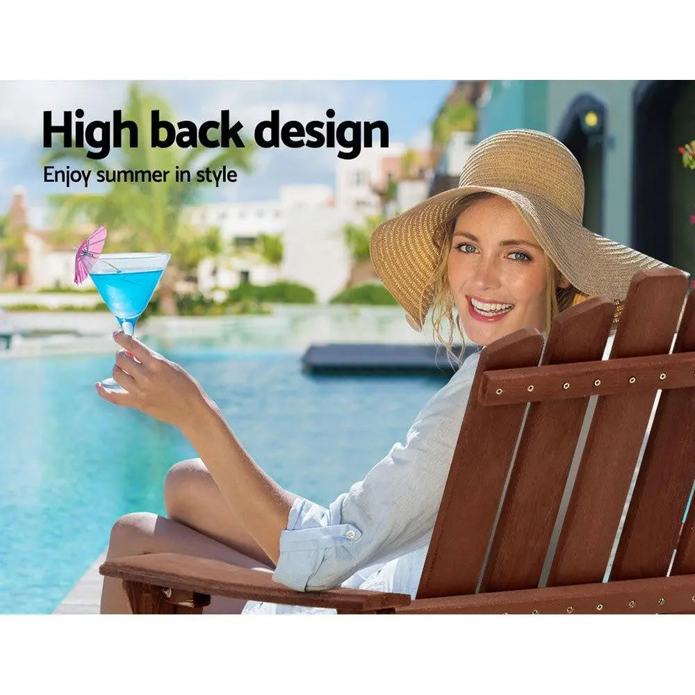 Gardeon Outdoor Sun Lounge Beach Chairs Table Setting Wooden Adirondack Patio Lounges Chair Deals499