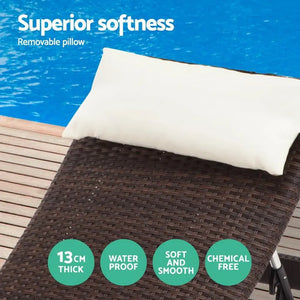 Gardeon Outdoor Sun Lounge Setting Wicker Lounger Day Bed Rattan Patio Furniture Brown Deals499