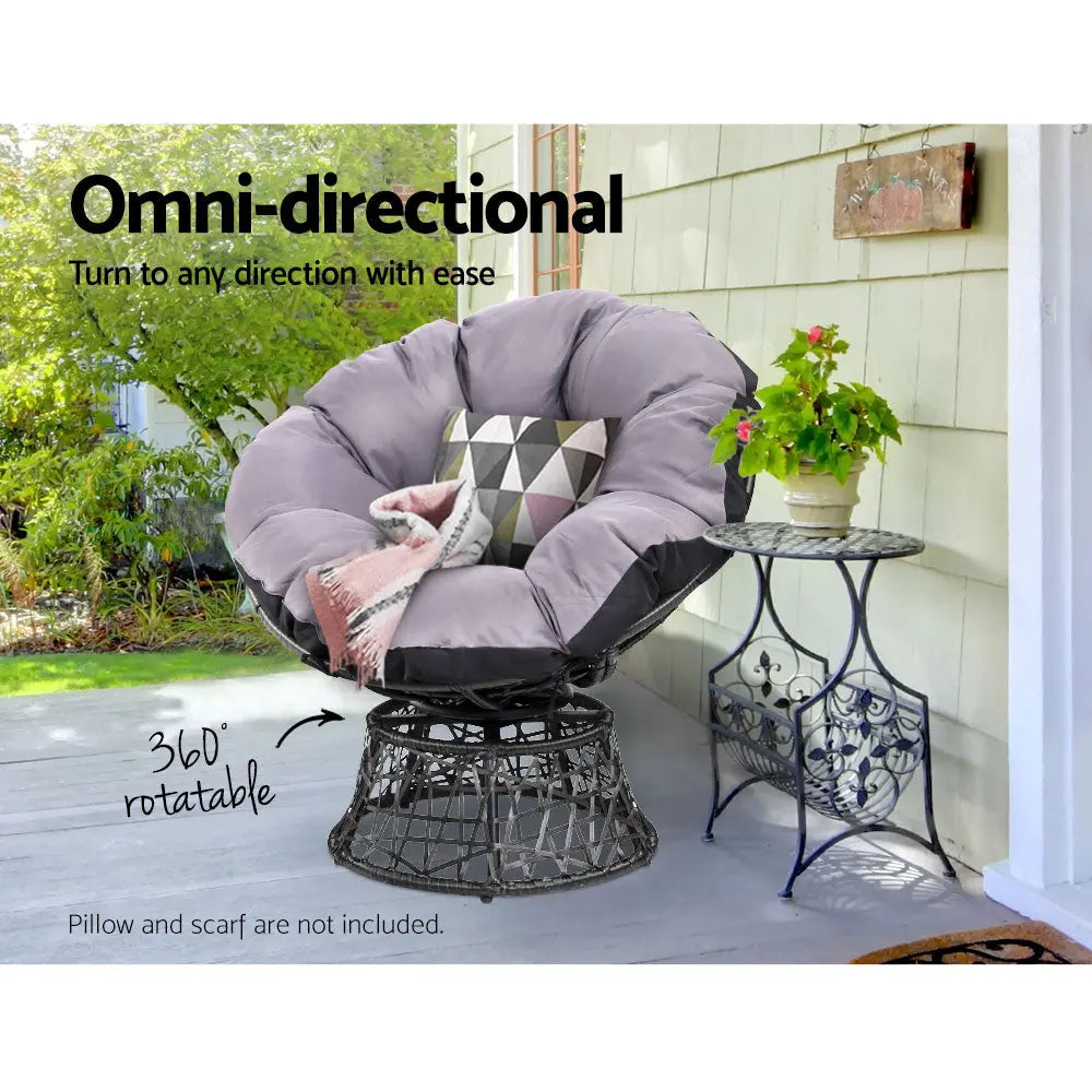 Gardeon Papasan Chair - Black Deals499