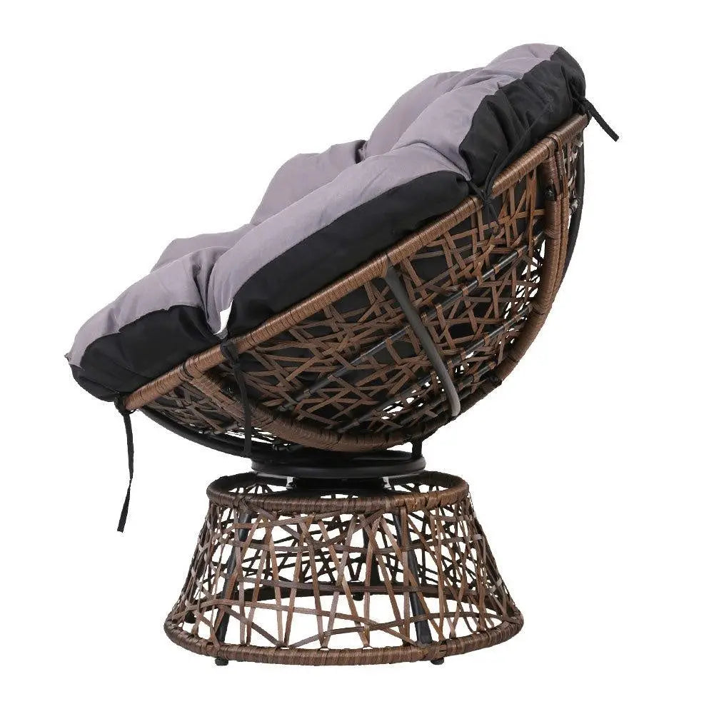 Gardeon Papasan Chair and Side Table - Brown Deals499