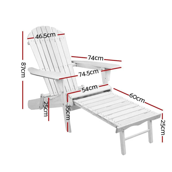 Gardeon Set of 2 Outdoor Sun Lounge Chairs Patio Furniture Lounger Beach Chair Adirondack Deals499