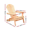 Gardeon Set of 2 Patio Furniture Outdoor Chairs Beach Chair Wooden Adirondack Garden Lounge Deals499