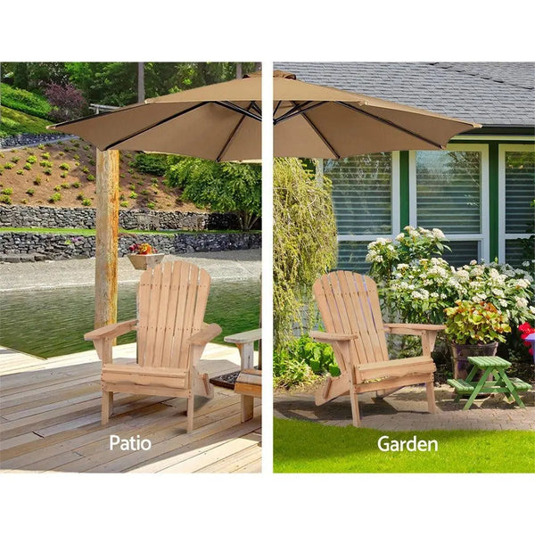 Gardeon Set of 2 Patio Furniture Outdoor Chairs Beach Chair Wooden Adirondack Garden Lounge Deals499