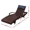 Gardeon Set of 2 Sun Lounge Outdoor Furniture Wicker Lounger Rattan Day Bed Garden Patio Brown Deals499