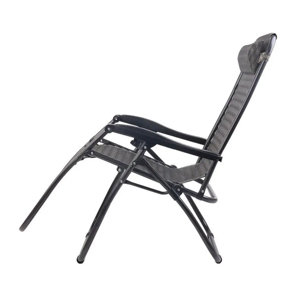 Gardeon Set of 2 Zero Gravity Chairs Reclining Outdoor Furniture Sun Lounge Folding Camping Lounger Grey Deals499
