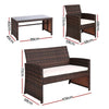 Gardeon Set of 4 Outdoor Wicker Chairs & Table - Brown Deals499