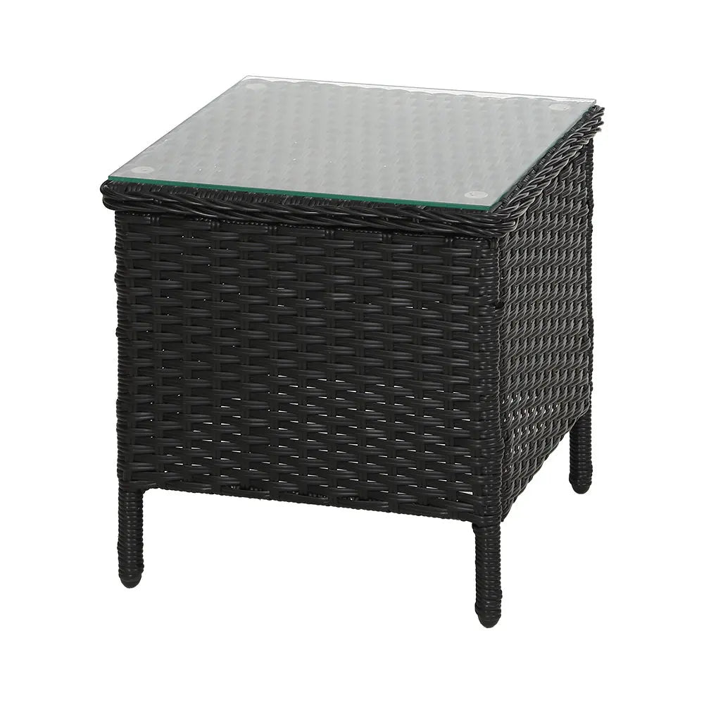 Gardeon Side Table Coffee Patio Desk Outdoor Furniture Rattan Indoor Garden Black Deals499