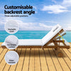 Gardeon Sun Lounge Wooden Lounger Outdoor Furniture Day Bed Wheel Patio White from Deals499 at Deals499