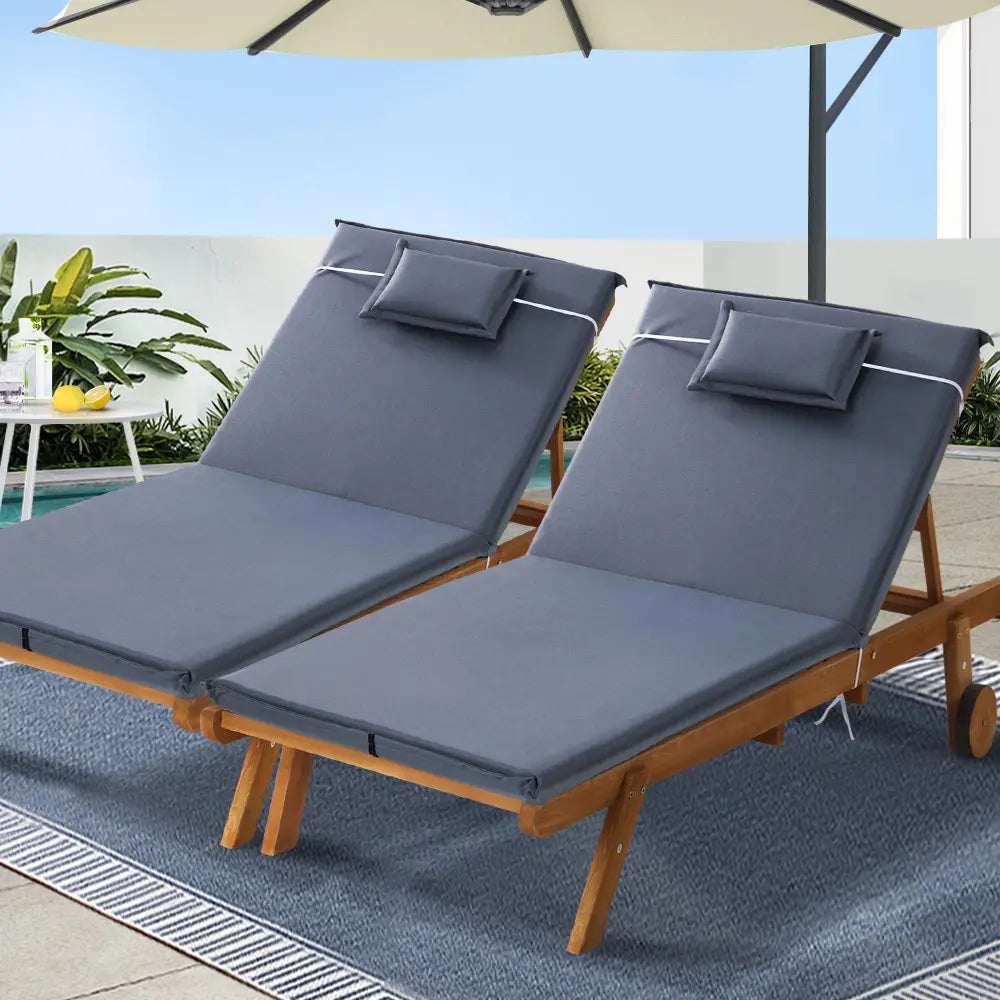 Gardeon Sun Lounger Wicker Lounge Day Bed Wheel Patio Outdoor Setting Furniture from Deals499 at Deals499