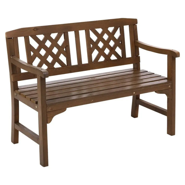 Gardeon Wooden Garden Bench 2 Seat Patio Furniture Timber Outdoor Lounge Chair Natural Deals499