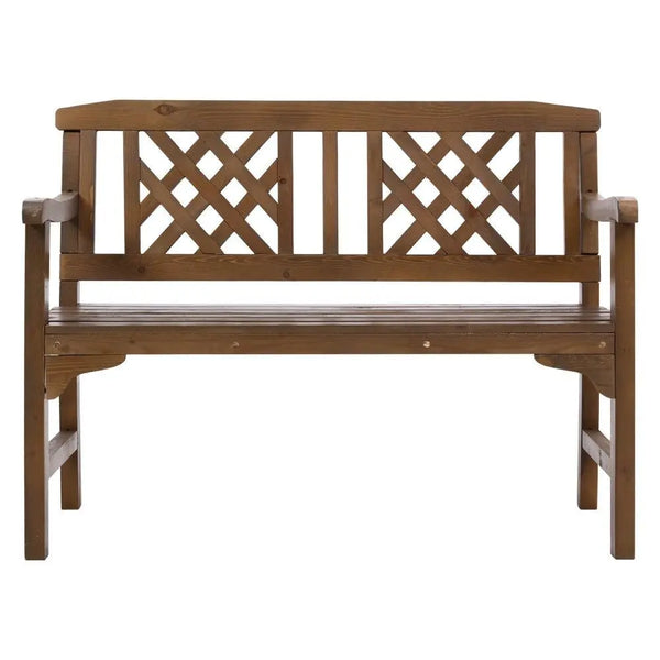 Gardeon Wooden Garden Bench 2 Seat Patio Furniture Timber Outdoor Lounge Chair Natural Deals499