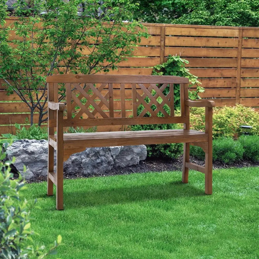 Gardeon Wooden Garden Bench 2 Seat Patio Furniture Timber Outdoor Lounge Chair Natural Deals499