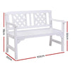 Gardeon Wooden Garden Bench 2 Seat Patio Furniture Timber Outdoor Lounge Chair White Deals499
