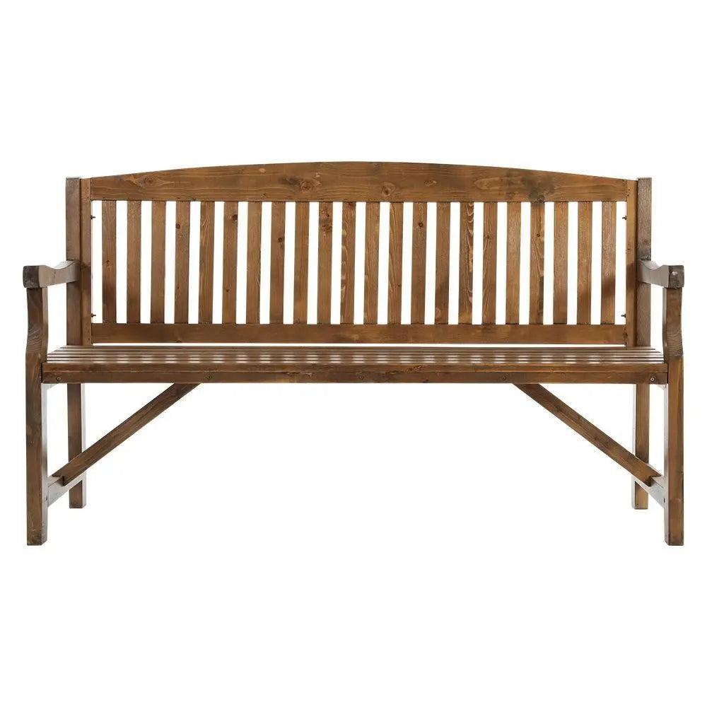 Gardeon Wooden Garden Bench Chair Natural Outdoor Furniture Décor Patio Deck 3 Seater Deals499