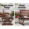 Gardeon Wooden Wagon Wheel Bench - Brown Deals499