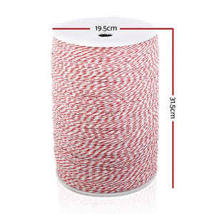 Giantz 2000M Polywire Roll Electric Fence Energiser Stainless Steel Poly Wire Deals499