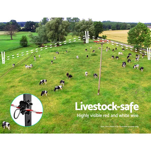 Giantz 2000M Polywire Roll Electric Fence Energiser Stainless Steel Poly Wire Deals499