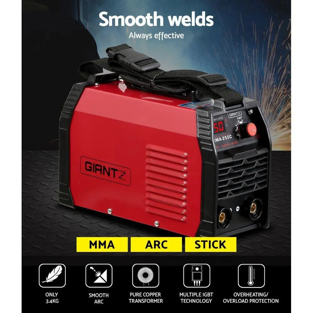 Giantz 250 Amp Inverter Welder MMA ARC DC IGBT Welding Machine Stick Portable Deals499