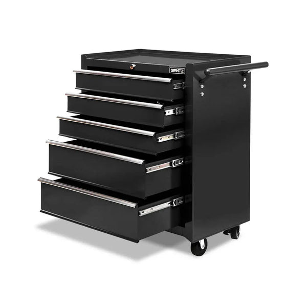 Giantz 5 Drawer Mechanic Tool Box Storage Trolley - Black Deals499
