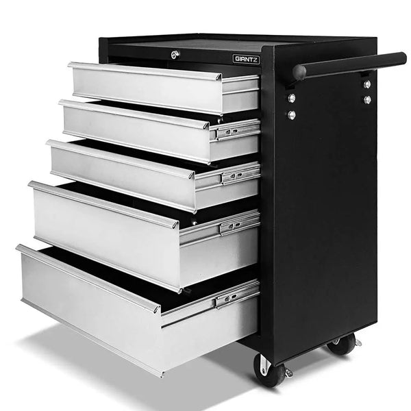 Giantz 5 Drawer Mechanic Tool Box Storage Trolley - Black & Grey Deals499
